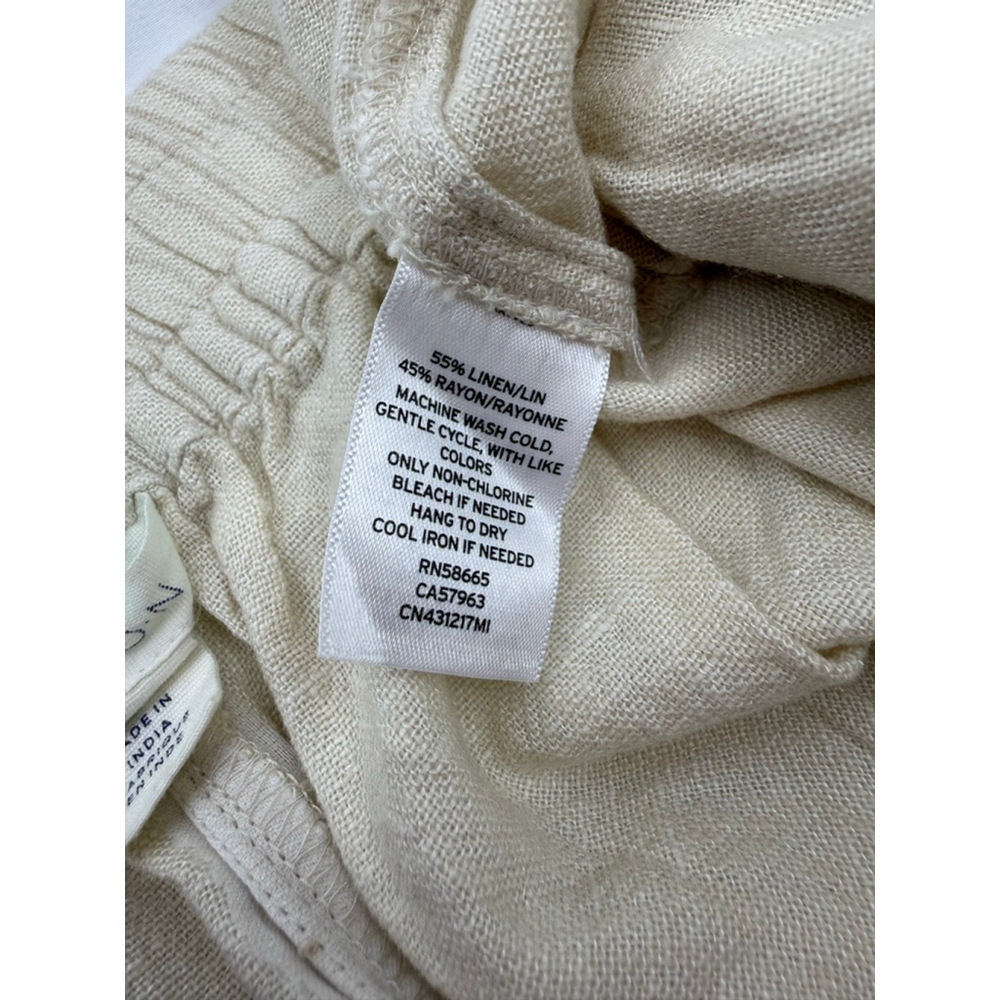 Women's Caslon Linen Blend Shorts Beige/Tan Size XL with Lace Trim - Picture 9 of 10